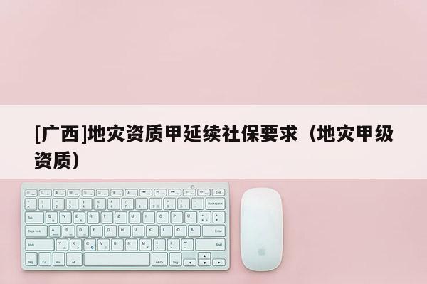 [廣西]地災資質甲延續社保要求（地災甲級資質）