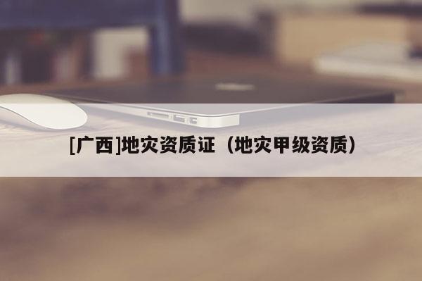 [廣西]地災資質證（地災甲級資質）