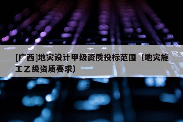 [廣西]地災設計甲級資質投標范圍（地災施工乙級資質要求）