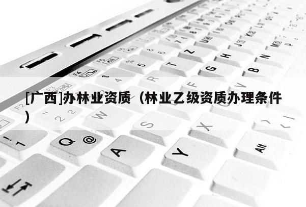[廣西]辦林業資質（林業乙級資質辦理條件）