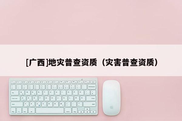 [廣西]地災普查資質（災害普查資質）