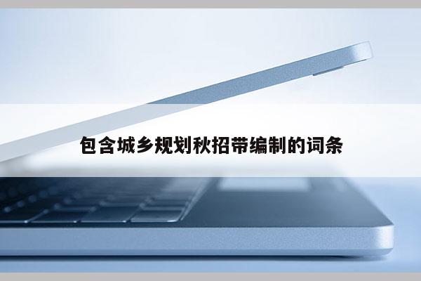 包含城鄉規劃秋招帶編制的詞條