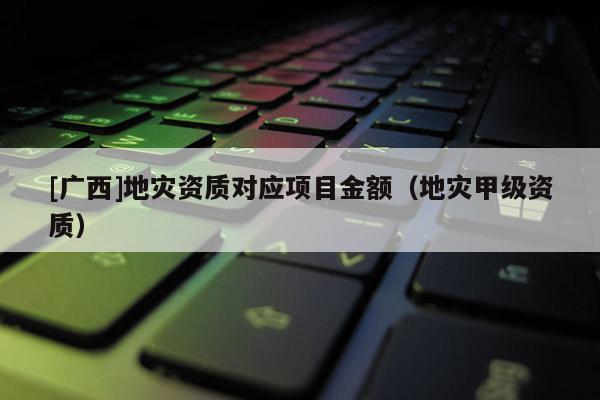 [廣西]地災資質對應項目金額（地災甲級資質）