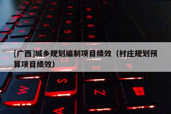 [廣西]城鄉規劃編制項目績效（村莊規劃預算項目績效）