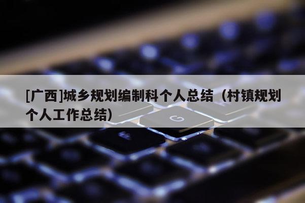 [廣西]城鄉規劃編制科個人總結（村鎮規劃個人工作總結）