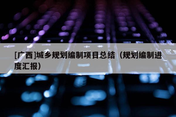 [廣西]城鄉規劃編制項目總結（規劃編制進度匯報）