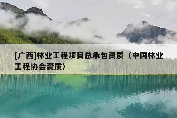 [廣西]林業工程項目總承包資質（中國林業工程協會資質）