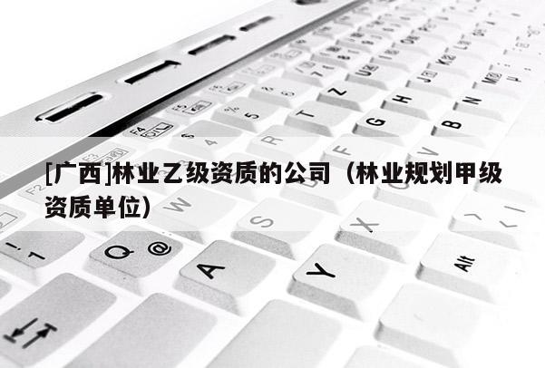 [廣西]林業乙級資質的公司（林業規劃甲級資質單位）
