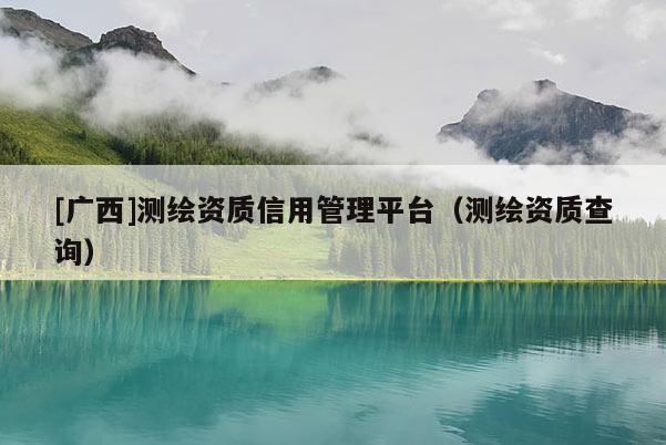 [廣西]測繪資質信用管理平臺（測繪資質查詢）