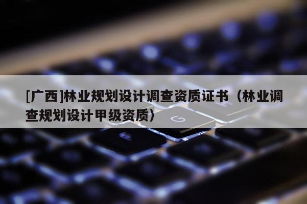[廣西]林業規劃設計調查資質證書（林業調查規劃設計甲級資質）
