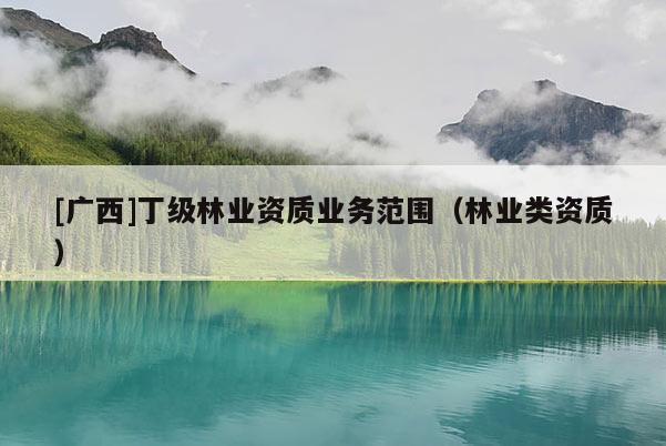 [廣西]丁級(jí)林業(yè)資質(zhì)業(yè)務(wù)范圍（林業(yè)類資質(zhì)）