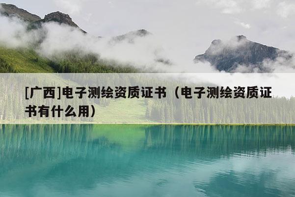 [廣西]電子測繪資質證書（電子測繪資質證書有什么用）
