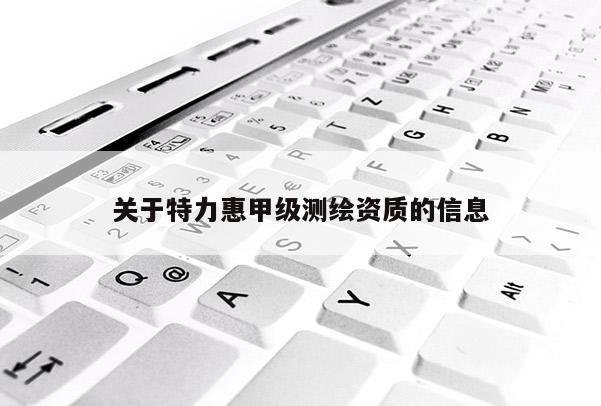 關于特力惠甲級測繪資質的信息
