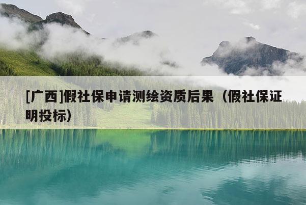 [廣西]假社保申請測繪資質后果（假社保證明投標）