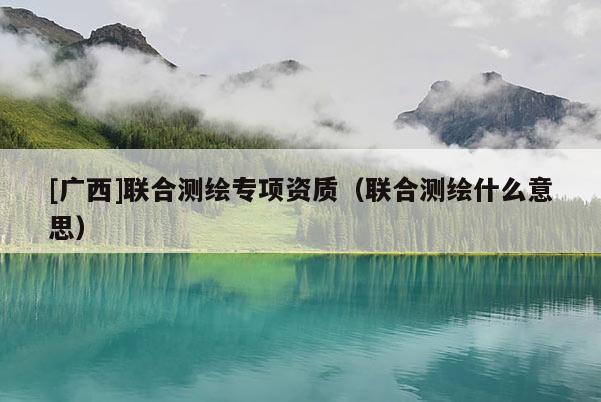 [廣西]聯合測繪專項資質（聯合測繪什么意思）
