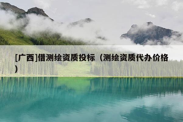 [廣西]借測繪資質投標（測繪資質代辦價格）